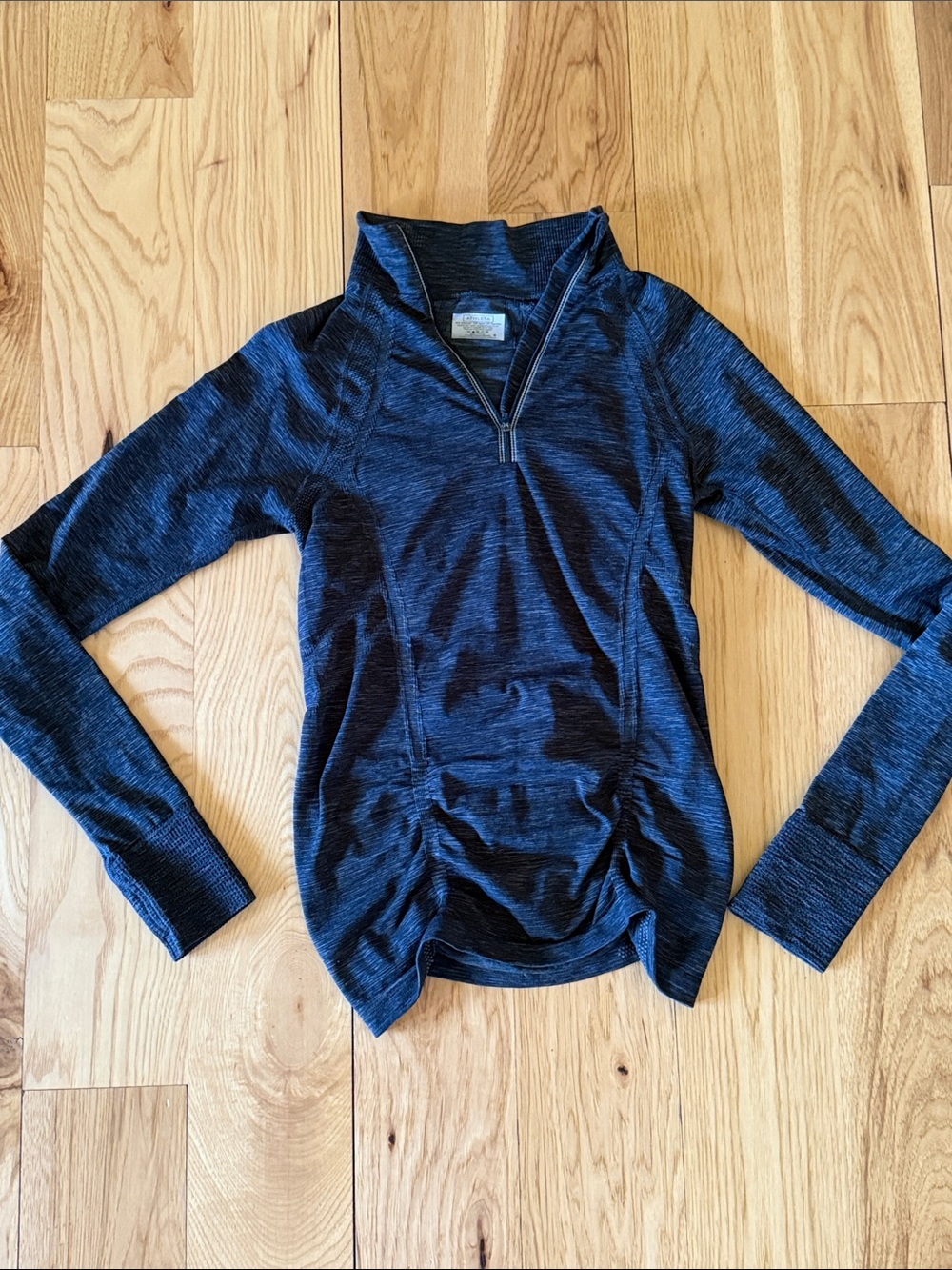 Athleta Heathered Gray Quarter-Zip Pullover